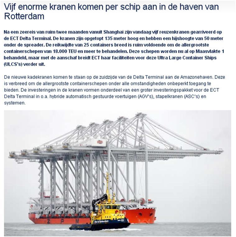 Bron: www.portofrotterdam.nl (14 januari 2014) Tarieven voor opslag stabiel De tarieven voor opslag schommelen al een aantal kwartalen rond de nul procent groei.