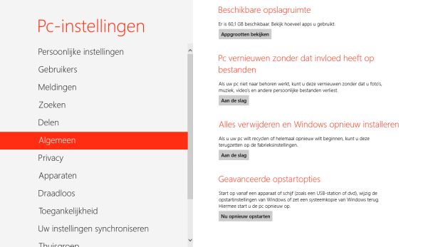 herstelmethoden / Uw computer herstellen met een systeemkopie die u eerder hebt gemaakt / Overslaan / Opnieuw opstarten.