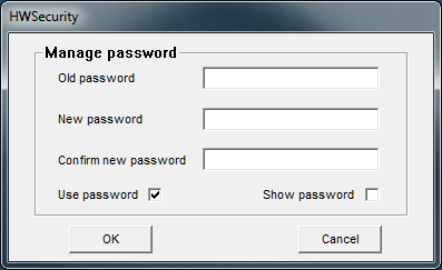 P a g i n a 4 Voer in het veld Old password uw huidige pincode in. Bij ingebruikname is de toegangscode: 1 2 3 4. U kunt de pincode zichtbaar laten maken door Show password te selecteren.