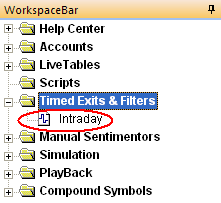 Instellen time filter Toepassing van de eisen 4,5 en 6 Dubbel klik op Intraday Filter in de WorkSpaceBar: Voeg de filtercondities toe zoals weergegeven in de afbeelding.