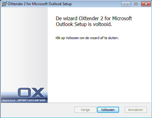 Installatie van de OXtender 2 voor Microsoft Outlook