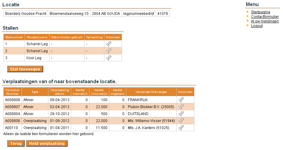 Welkomscherm Nadat u bent ingelogd, komt u in het welkomsscherm. Hier ziet u hier uw locatie(s) en accountgegevens. In dit scherm bevindt zich ook het hoofdmenu (rechts).