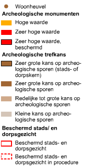 43 Afbeelding 8: Uitsnede Archeologische en Cultuurhistorische waardenkaart Zuid-Holland Ontwikkelingen kunnen in beginsel pas plaatsvinden indien uit archeologisch onderzoek is gebleken dat er geen