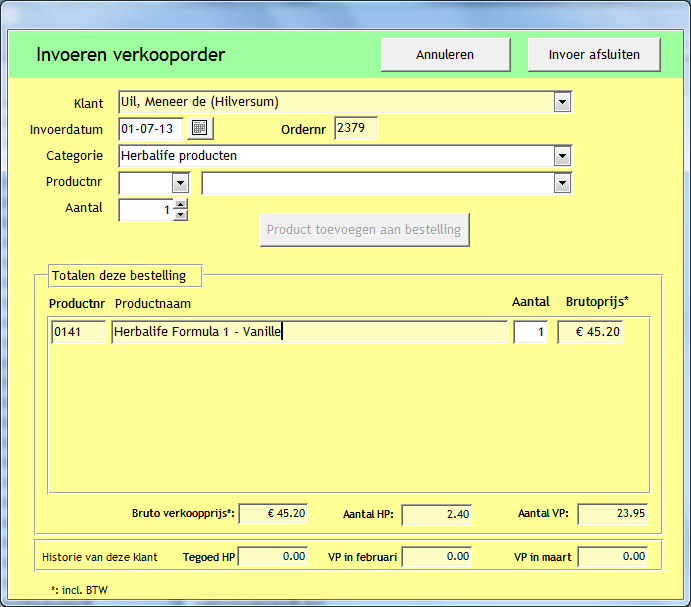 6 Verkooporders De algemene werkwijze voor verkooporders is: aanmaken van een order printen van een factuur aangeven dat de producten geleverd zijn aangeven dat er betaald is.