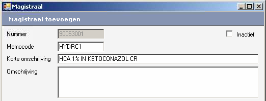 Veld Verplicht Uitleg Nummer Uniek nummer, dit nummer is niet aan te passen Memocode Ja De magistraal is binnen Bricks Huisarts op te vragen met deze code.