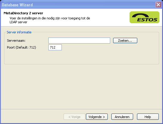 Ga naar "Zoeken > Databronnen" en kies "Toevoegen > LDAP Databronnen > MetaDirectory"