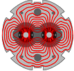 2.1 Het Large Hadron Collider project 31 De limiterende factor op de massamiddelpuntsenergie is het magnetisch veld van de afbuigmagneten nodig om de bundel op zijn cirkelbaan te houden.