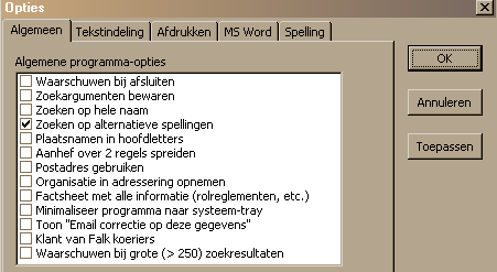 18 Handleiding Gids Rechtspraktijk E Opties en Instellingen U kunt in De Gids een groot aantal zaken aanpassen aan uw eigen voorkeur.