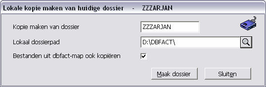 80 2.6.1.6 Helpfile DBFACTw 2.6Xxxx Lokale dossierkopie Stelt u zich volgende situatie voor: Uw firma werkt met vertegenwoordigers die constant de baan op zijn.