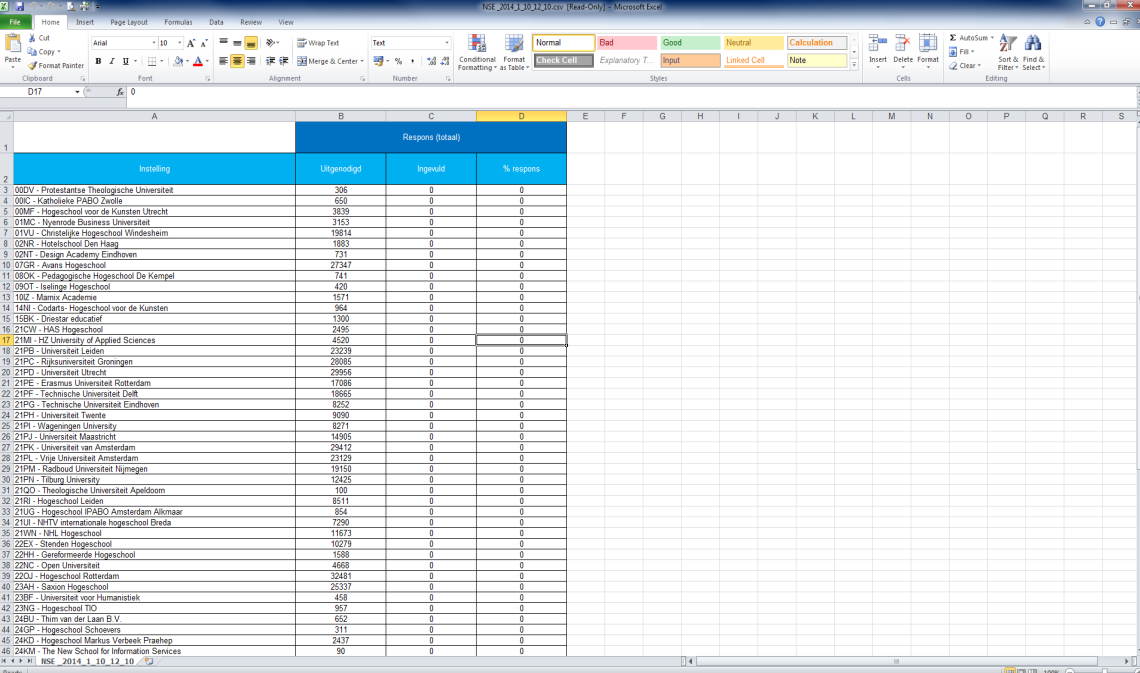 Het responsoverzicht exporteren naar Excel De overzichten uit beide dashboards kunt u exporteren naar Excel. Dit gaat in 2 stappen: 1.