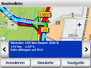 10 De kaart bedienen PTV Navigator heeft een zeer gedetailleerde kaart, die op veel plekken wordt ingezet.