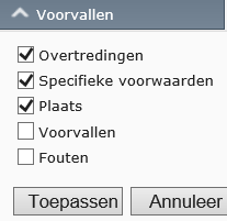 Met het sleep/zoomtool rechtsonder in het scherm kunt u naar een andere periode gaan en/of inzoomen door de handles te verslepen. 2.2.1.