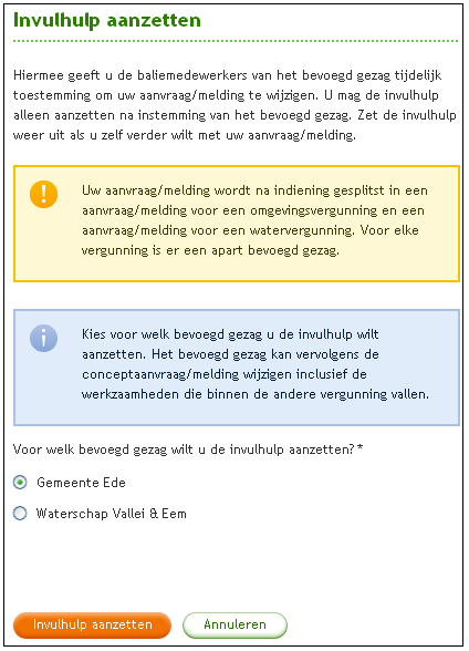 Deel 3: Vergunningcheck en aanvraag opstellen en indienen In het geval er een bevoegd gezag is voor zowel werkzaamheden binnen de omgevingsvergunning als voor