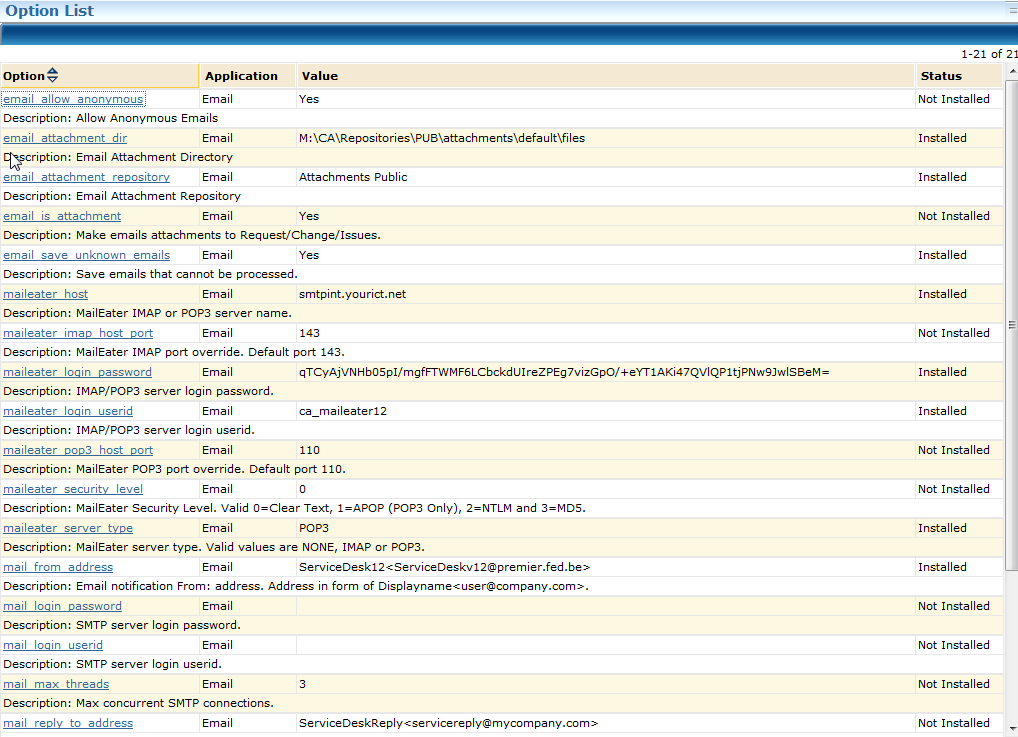 4.2 E-mail (uitgaand) Uitgaande e-mail wordt in Service Desk hoofdzakelijk gebruikt voor notificaties. In tegenstelling tot de huidige versie r12.7 staan in r12.