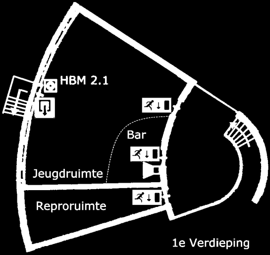 Ontruiming Het ontruimingspaneel bevindt zich in de keuken, direct bij de ingang. De vier handbrandmelders bevinden zich in de hal, de keuken, de kerkzaal en de jeugdruimte.