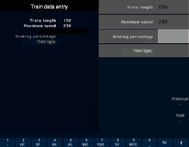 3.2.1.3 Bediening cabine ERTMS-trein Figuur 8 Identificatie machinist Figuur 9 Invoer treinnummer Figuur 10 Bevestiging treingegevens Figuur 11 Invoer treingegevens 3.2.1.43.2.1.3 Consequenties van de werkwijze Gebruiker Treindienstleider Machinist Wagencontroleur Wijziging Geen.