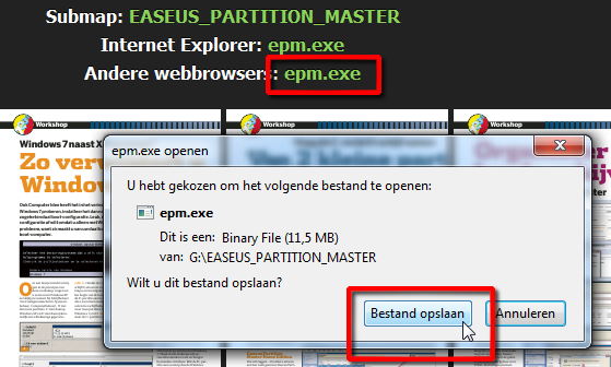 Ook kunt u op de hyperlink achter het item Andere webbrowsers klikken. In geval van Google Chrome komt dat u op een standaard waarschuwing te staan.