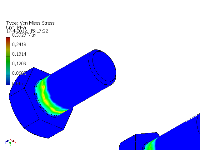 Figuur 5: Gebruik van de tool Stress analyse in Inventor. 2.