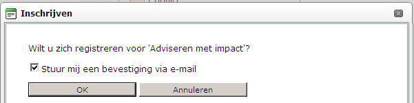 4 Blader met de pijltjes door de kalender en kijk op welke dagen de training wordt gegeven. Dit is te zien aan gekleurde blokjes, zoals in onderstaand voorbeeld op 6 maart 2014.