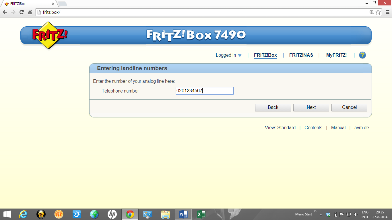 In dit scherm selecteerd u one fixed-line number (analog line) en wederom klikt u op Next.