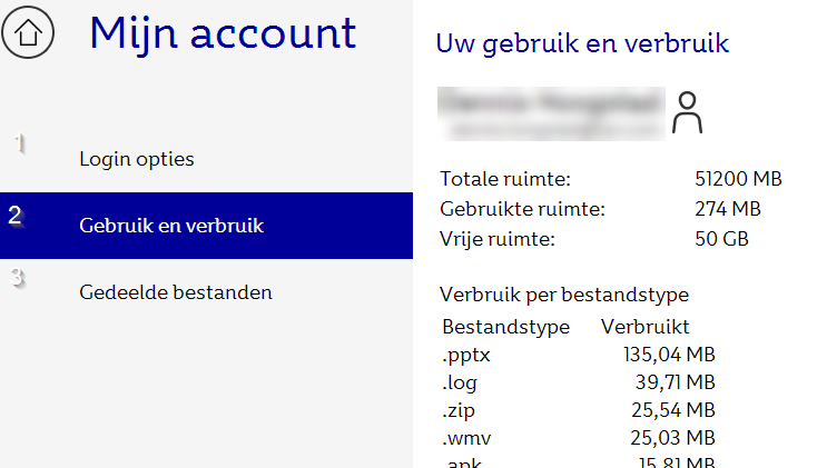 3. Account: Hier kunt u uw account-instellingen instellen en wijzigen (zie paragraaf 2.4.1). 4. Instellingen: Hier vindt u extra opties 5.