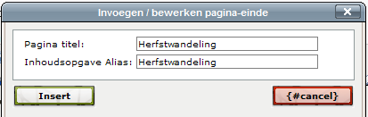 3 Een PAGINA-EINDE (article.pagebreak) invegen met. Artikels p de vrpagina nemen vaak veel plaats in.