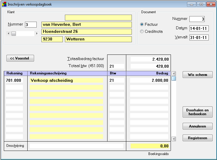 Introgids Winexpert+ Boekhouding - 22 - Verkopen tuinmeubelen (afgewerkt artikel) aan bedrijven Ook aan deze firma, met Btw-nummer, heeft u tuinmeubelen verkocht, 1.210 euro, 21 % Btw inbegrepen.