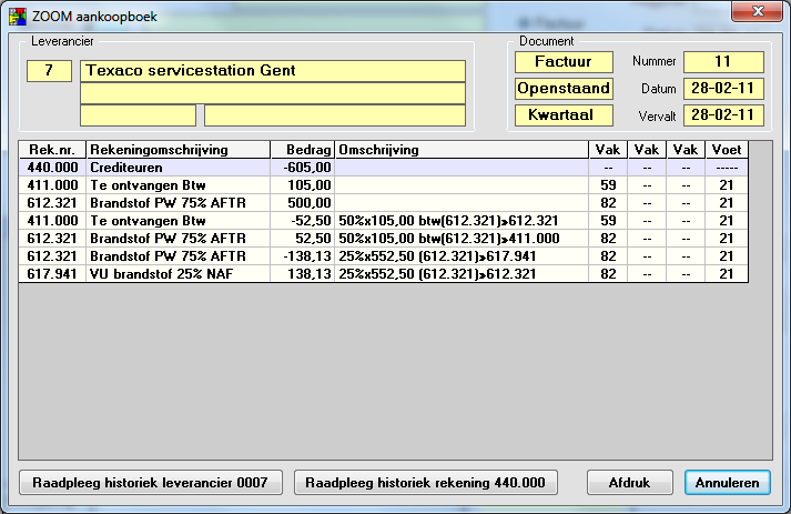 Introgids Winexpert+ Boekhouding - 61 - Case 1: uw privé-aandeel is 0 % Stel de grootboekrekening '612.