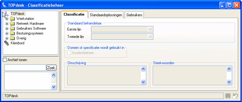 TOPdesk vult nu direct de vraag in en de standaardoplossing in het dialoogvenster 1 e lijnsmelding. Lieneke beantwoordt de vraag van Herman en zij besluit deze 1 e lijnsmelding direct af te melden.