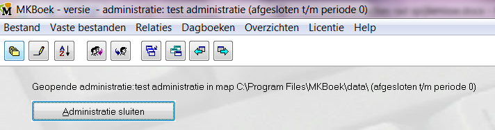 2 DE ADMINISTRATIE 2.1 INLEIDING Wanneer de juiste administratie is geopend, zie je dat er meerdere iconen verschijnen in de menubalk.