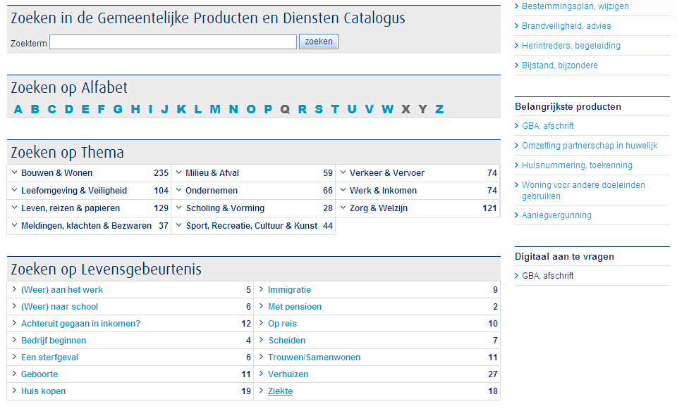 3 Producten & Diensten catalogus, Samenwerkende Catalogi & Vraag en Antwoord Combinaties Gemeentelijke Producten en Diensten (PDC): uitbreidingsset B In de Producten- en Dienstencatalogus (PDC)