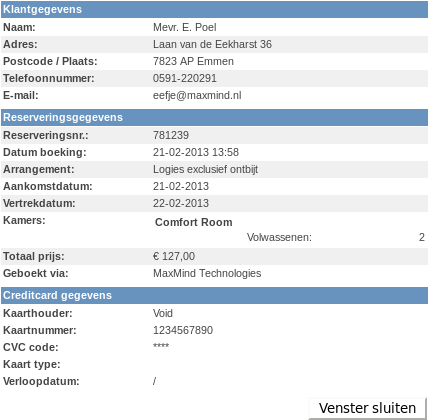 21 MaxEngine Backoffice Reserveringen Via het tabblad Reserveringen kunt u overzichten opvragen van de gemaakte reserveringen.