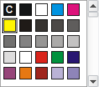 168 4 Soort Hier kunt u kiezen tussen Twee kleuren of Eigen. 5 Van/Naar Hier kunt u de begin- en eindkleur opgeven. Wanneer u op een van deze knoppen klikt verschijnt het volgende uitklapmenu.
