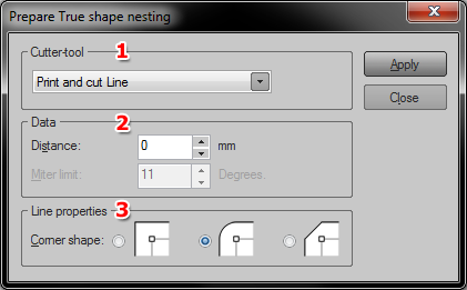 245 Tip Stel u heeft meerdere objecten met verschillende snij typen en/of afstanden en u wilt deze objecten gebruiken voor Printen & Snijden.