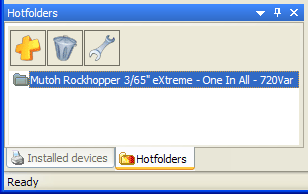 364 Het hotfolder venster heeft de gebruikelijke drie knoppen voor toevoegen, verwijderen en editeren van de aangemaakte hotfolders.