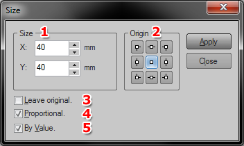 69 Selecteer het object wat u numeriek wilt schalen of vervormen. Klik terwijl het object geselecteerd is eenmaal op de rechtermuistoets. Een PopUp menu verschijnt.