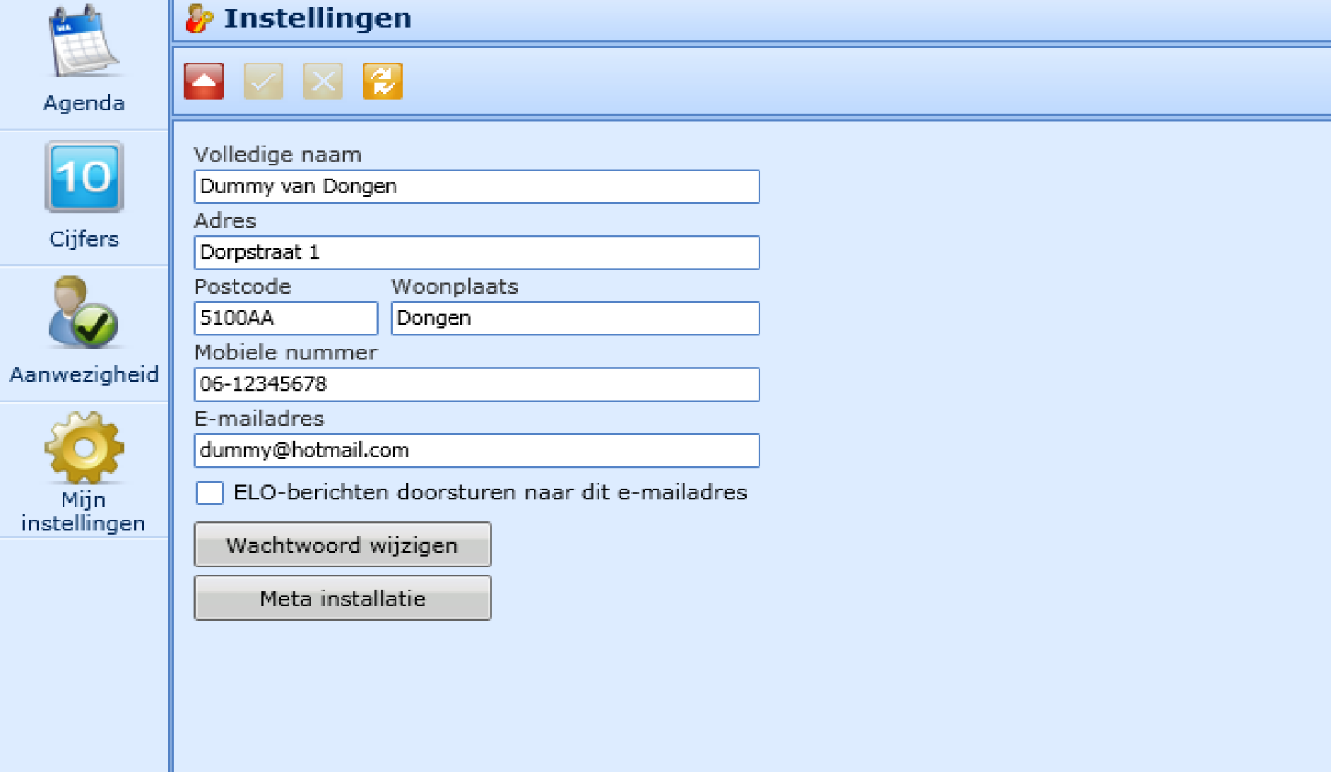 2. Handleiding wijzigen mobiel nummer en e-mailadres ouders Als u bent ingelogd komt u