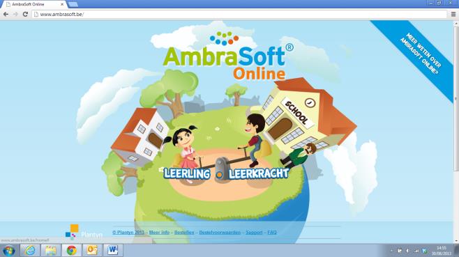Geef je wachtwoord op. Klik op Aanmelden & naar AmbraSoft. 3. Selecteer je school en het leerjaar klik op Naar AmbraSoft. 2.