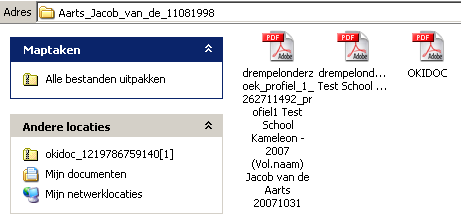 In de map zitten de bijlagen en het OKR-doc (OKIDOC).