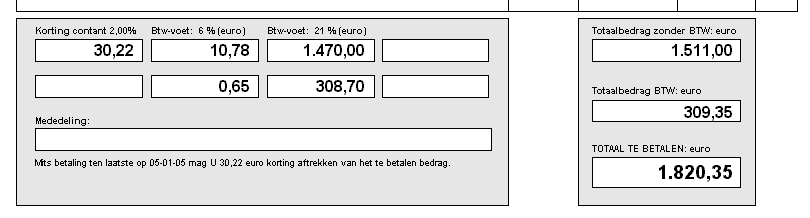 Deel 2d: Hoofdstuk 2 Oplossing oefeningen Verkoopdagboek OEFENING VERKOOPBOEK 2: U stelt een verkoopfactuur op voor uw klant De Dender (particulier), die u voor de contante betaling 2% korting