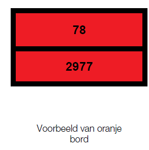 De signalisatie: De tankvoertuigen of transporteenheden met één of meerdere tanks dienen uitgerust te zijn met de oranje signalisatieschilden langs de voor en achterzijde en langs de zijkanten in