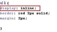 Je ziet dat de lijstitems nu van blockelementen in inline elementen worden omgezet. Het resultaat is dat de lijstelementen (die de gebruikers aanzien voor knoppen) naast elkaar komen.