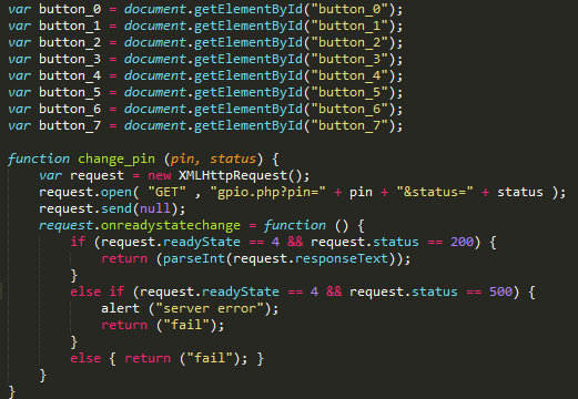 8 4.3.3 Index Om de layout op te bouwen hebben we gebruik gemaakt van onderstaande code. Hierin gaan we via PHP kijken welke lichten al aan staan en geven we de juiste afbeelding.