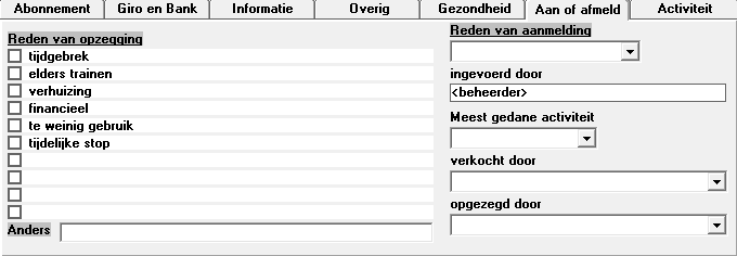 2.4 Stopzetten lidmaatschap Klik bij het betreffende lid op het veld opzegdatum.