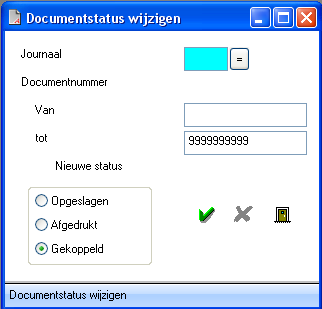 7.3. Documentstatus wijzigen Met deze bewerking kunt u de documentstatus wijzigen.