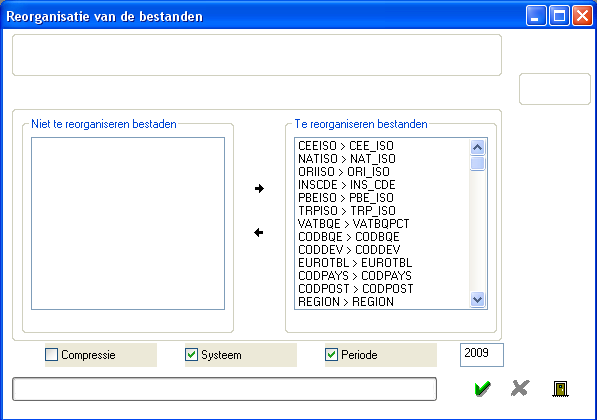 3.1. Bestand Parameters Met deze optie kunt u de (bij de aanmaak van het dossier gedefinieerde) parameters van het dossier wijzigen.