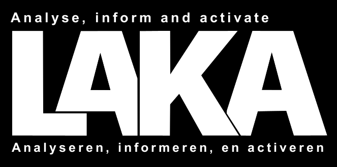 Laka heeft een bibliotheek met ongeveer 8000 boeken (waarvan een gedeelte dus ook als pdf), duizenden kranten- en tijdschriftenartikelen, honderden tijdschriftentitels, posters, video s en ander