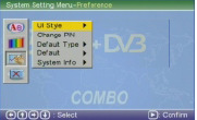 System setting Menu-Preference Druk op de Omlaag pijlknop om de Preference optie te markeren op het scherm.