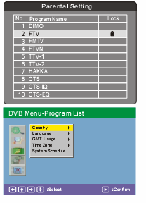 Het Setupmenu ---DVB GEDEELTE Geavanceerde Functies 1) Automatic Search. (Automatisch Zoeken) Kies opties voor Automatisch Zoeken. Deze operatie is hetzelfde als bij de First Time Installation.