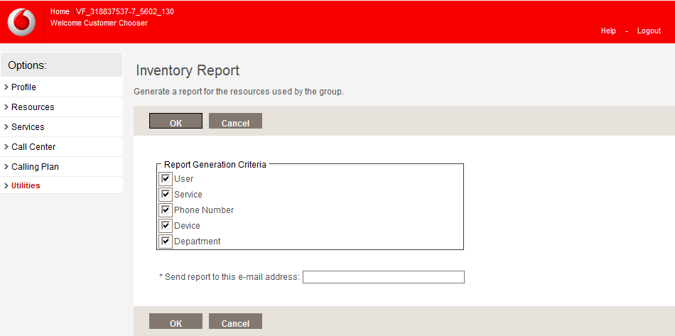 3.6.5. Inventory Report Met deze feature kunt u, door een aantal criteria te selecteren, rapporten creëren. Deze rapporten ontvangt u op het door u opgegeven e-mailadres.